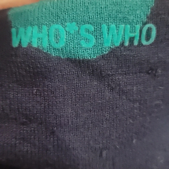 Who's Who navy blue teal dot sequin cardigan sweater xl silk wool - Picture 7 of 8